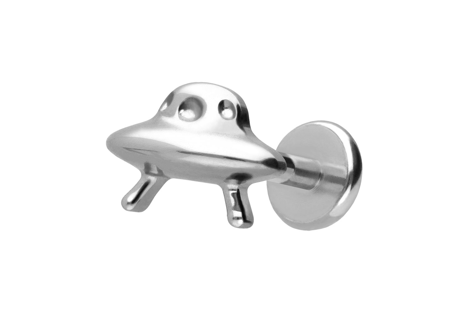 Titan Labret Piercing mit Push Fit UFO